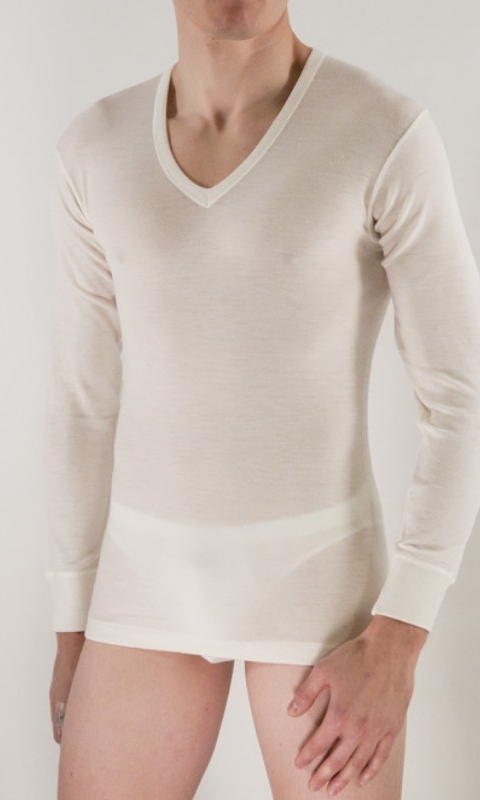 v-neck long sleeves wool