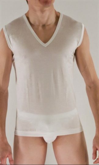 Sleeveless V-Neck - Wool and Cotton